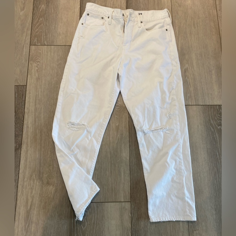 J. Crew Slouchy boyfriend jean White with distressing - Picture 2 of 8